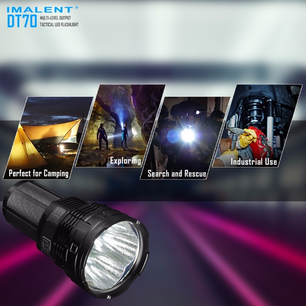 IMALENT DT70 1xCREE XHP70 16000 Lumens 700 Meters USB Charging Interface LED Flashlight by 4*18650 Batteries