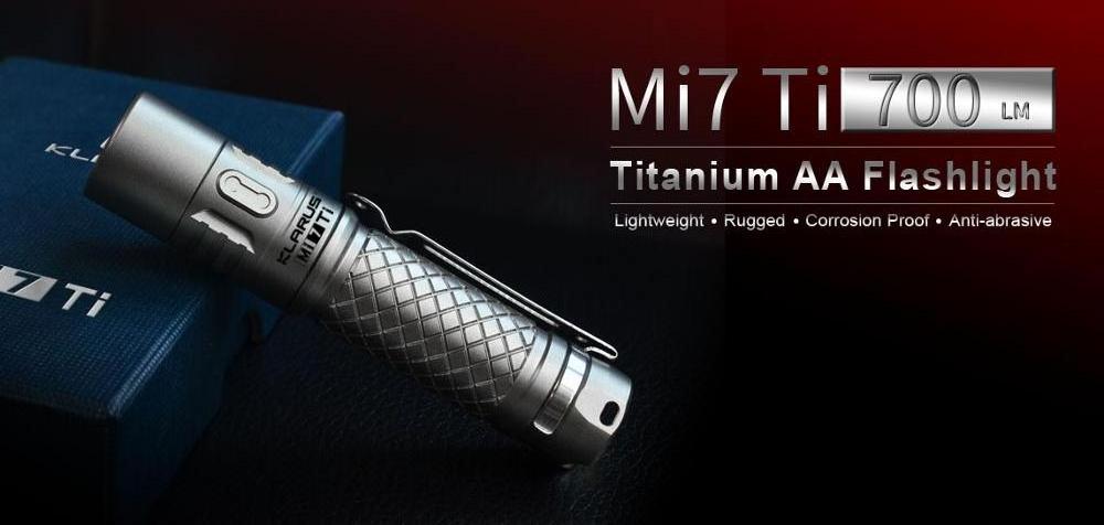 KLARUS Mi7 Ti XP-L 700 Lumens IPX-8 Rating Small and Lightweight for Everyday Carry LED Flashlight by AA x 1 Battery