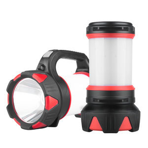 LED Portable Lantern USB Handheld Spotlight With Side Light Waterproof Outdoor Camping Lamp