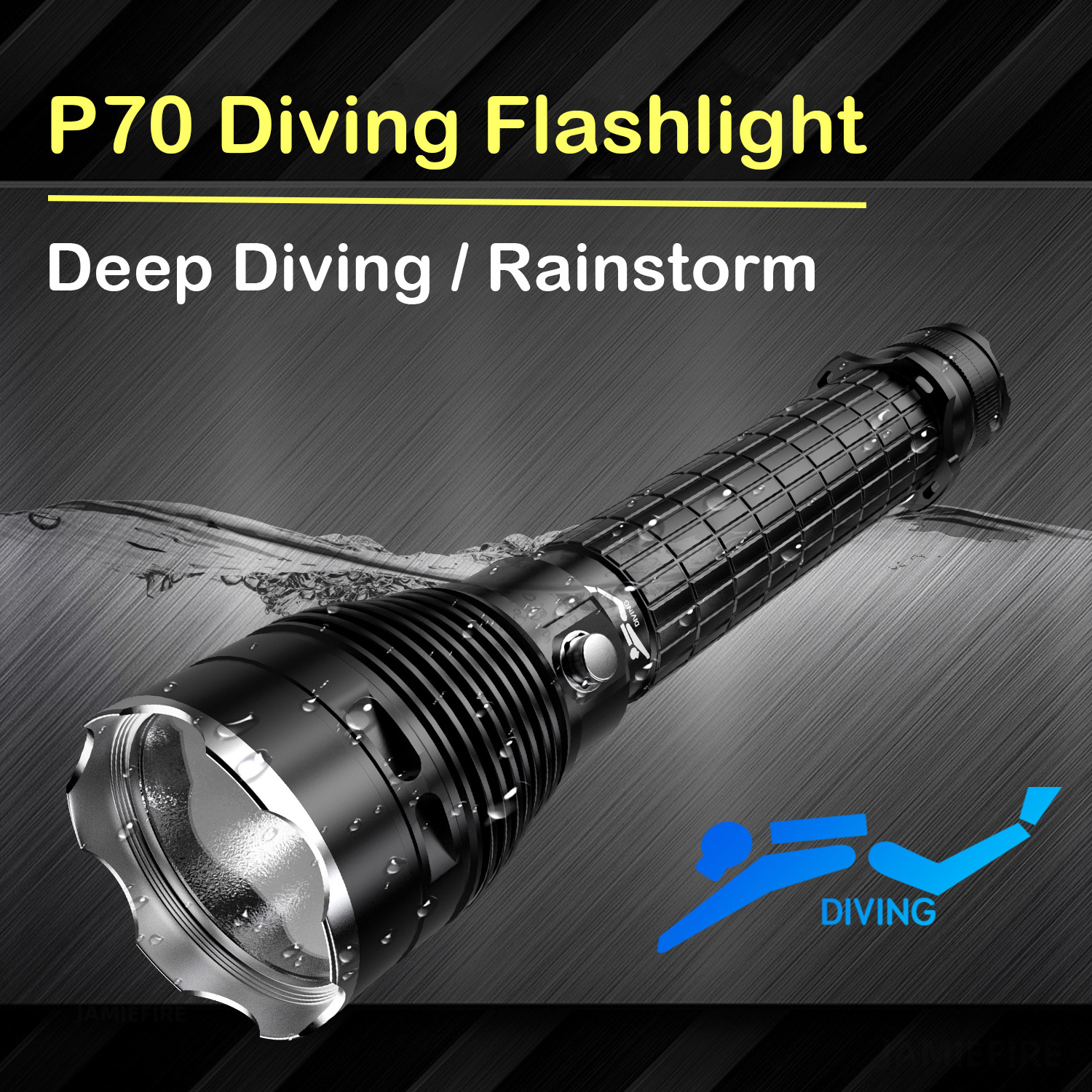 2500 Lumen Aluminium Underwater Diving Lamp LED Torch Rechargeable Waterproof Diving Flashlight