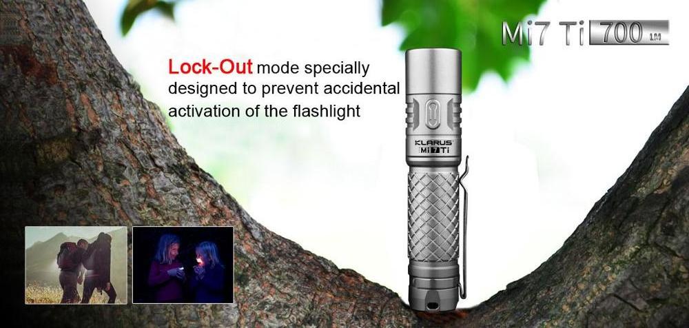 KLARUS Mi7 Ti XP-L 700 Lumens IPX-8 Rating Small and Lightweight for Everyday Carry LED Flashlight by AA x 1 Battery