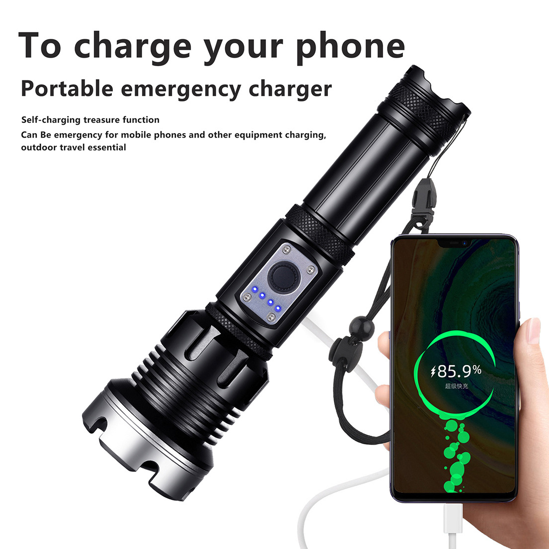 High Lumenl LED Flashlights 10W Torches High Power Flashlight