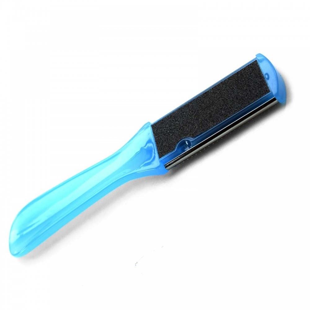 Double Side Plastic Handle Pedicure Sandpaper Foot File  Foot Dead Rough Skin Callus Remover one side Sand Paper and Steel Sheet