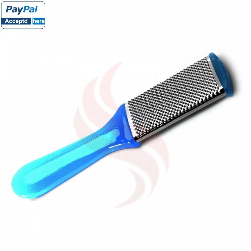 Double Side Plastic Handle Pedicure Sandpaper Foot File  Foot Dead Rough Skin Callus Remover one side Sand Paper and Steel Sheet