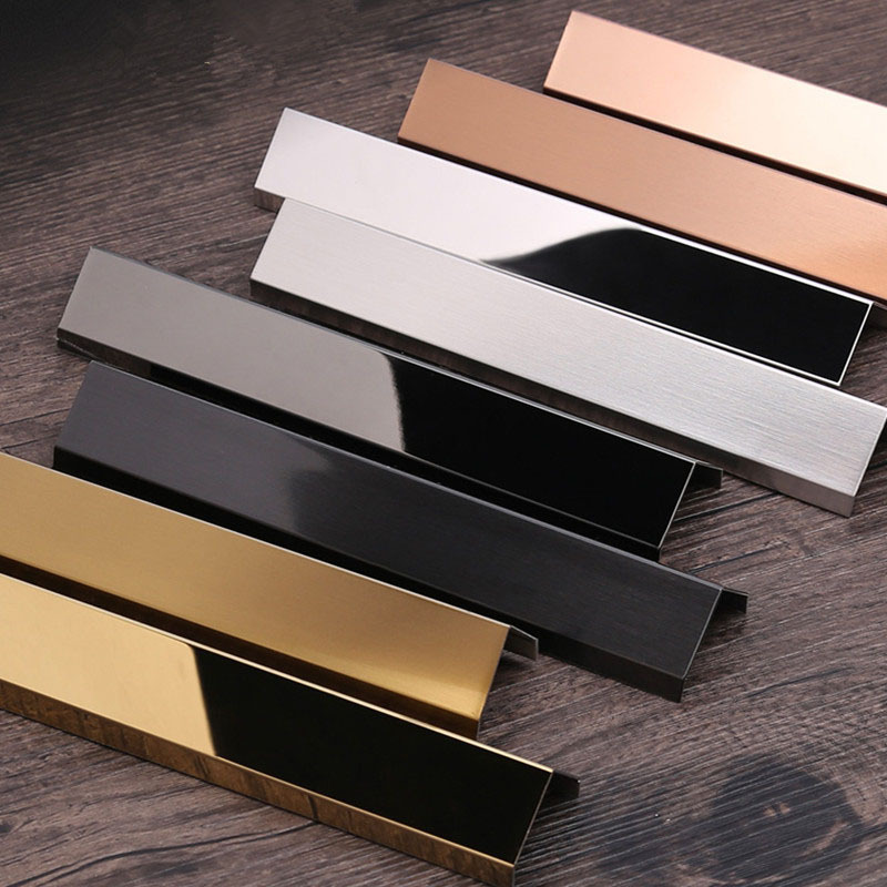 Bathroom tile angle accessories stainless steel profile floor brass decorative L strip tile trim