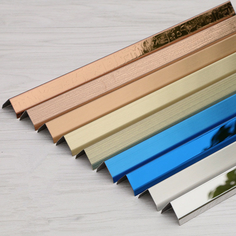 Bathroom tile angle accessories stainless steel profile floor brass decorative L strip tile trim