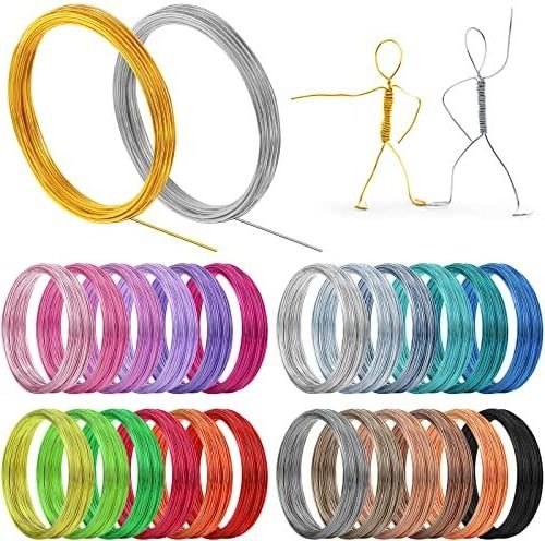 Aluminum Craft Wire Enameled Anodized Various Aluminum Bonsai Wire Craft Color Aluminum Soft DIY Jewelry Making Craft Wire