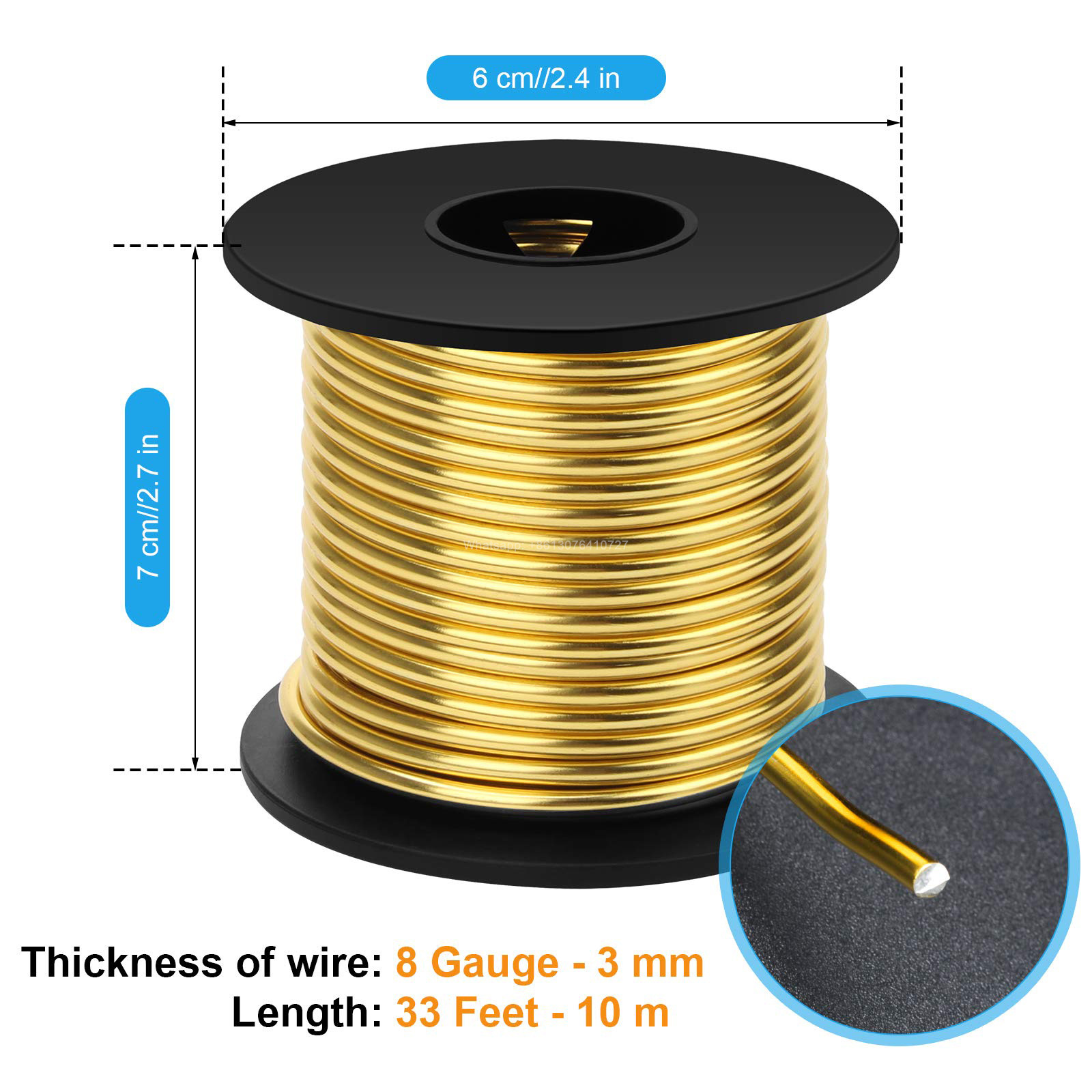 Aluminum Craft Wire 8 Gauge 12 Gauge 18 Gauge, 1mm 2mm 14mm Yellow Aluminum Wire for Soft DIY Metal Crafting Art Wires