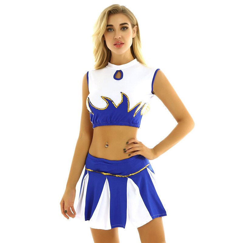 New Arrival Women Cheerleader Uniform Wholesale OEM Design Yellow Color Set Cheerleader Uniform