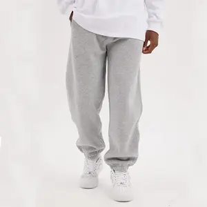 Jogger Custom Wholesale 100% Cotton Fabric For Flare Track Jogger 3D Puff Print Fleece Sweatsuits Men Sweatpants Stacked Sweat P