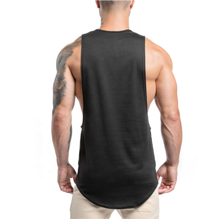 Factory custom wholesale men's ribbed tank top 100% polyester cheaper blank gym tank top men plain black white top tanks for men