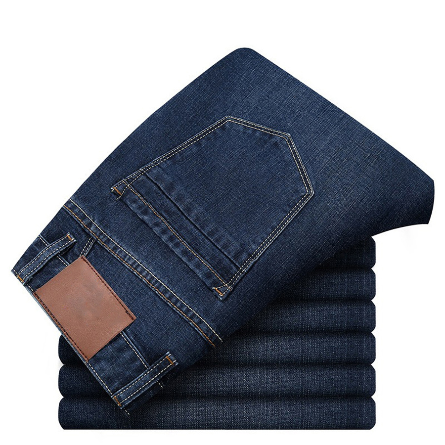 New Hot Sale Wholesale Men Cotton Formal Classic Jeans Male Denim Pants Work Wear Men's Jeans