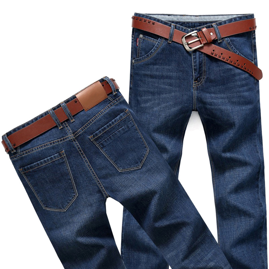 New Hot Sale Wholesale Men Cotton Formal Classic Jeans Male Denim Pants Work Wear Men's Jeans