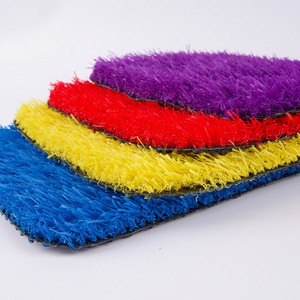 Kindergarten outdoor colorful grass carpet artificial turf red yellow blue purple turf grass