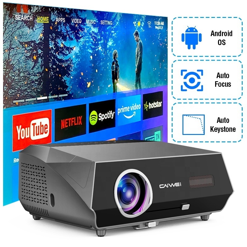 caiwei A10Q WIFI 1080P LCD LED Projector 4K Autofocus Outdoor Video Movie Business Tablet Projectors For Office