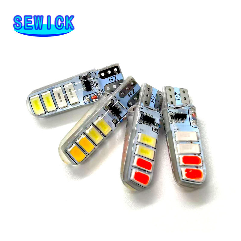 T10 W5W Car Lamp Bulb 8 LED Auto Interior Side Light Silica Gel 5730 5630 SMD DC12V Strobe Warning Lights 168 501 194 Light bulb