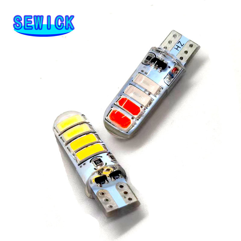 T10 W5W Car Lamp Bulb 8 LED Auto Interior Side Light Silica Gel 5730 5630 SMD DC12V Strobe Warning Lights 168 501 194 Light bulb