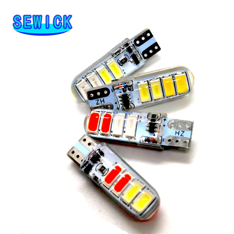 T10 W5W Car Lamp Bulb 8 LED Auto Interior Side Light Silica Gel 5730 5630 SMD DC12V Strobe Warning Lights 168 501 194 Light bulb