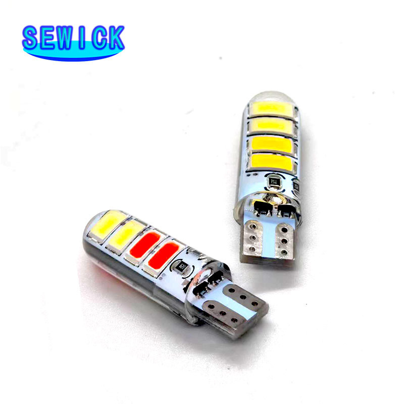 T10 W5W Car Lamp Bulb 8 LED Auto Interior Side Light Silica Gel 5730 5630 SMD DC12V Strobe Warning Lights 168 501 194 Light bulb