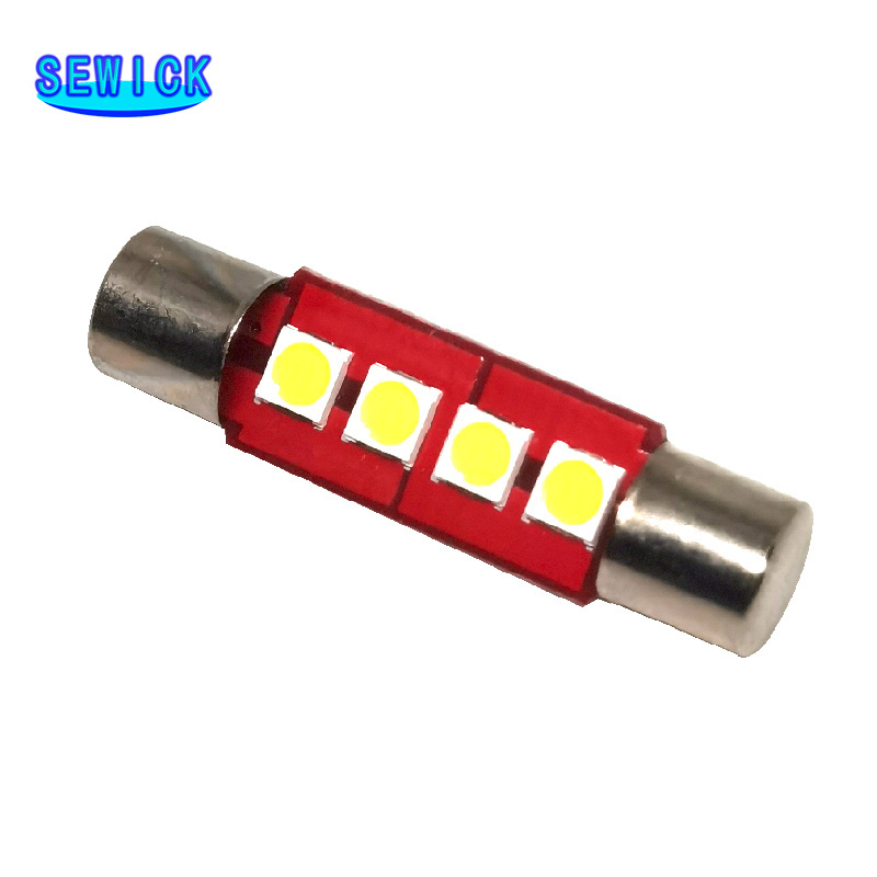 28mm 29mm C5W 4 SMD 3030 LED Lamp Bulb For Festoon Auto Interior Sun Visor Vanity Mirror Fuse Light White DC12V