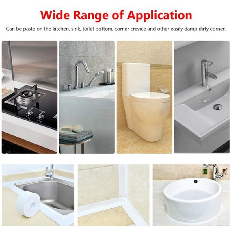 Bathroom kitchen Shower Sink PVC Self Adhesive Waterproof Wall Sticker skirting border anti-collision wall stickers