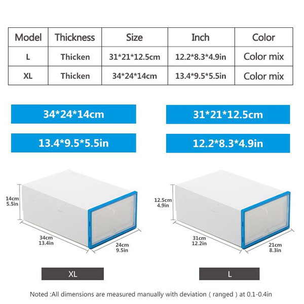 1pcs Hot-selling Convenient Thick Transparent Storage Shoe Box Dustproof Shoes Type Clamshell Sliding Door Storage Organizer