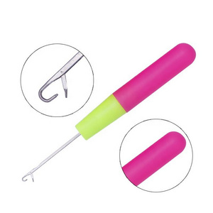 High quality sewing notions crochet latch hook Wig Making Tools Weave Hook Knitting Needle Plastic Handle Crochet with Tongue