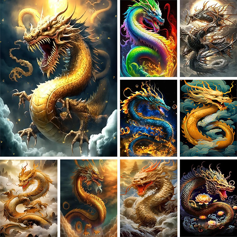 Factory outlet 5D diamond paintings Chinese Dragon Full of Diamonds Embroidery Handmade Diamond paintings