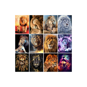 Wholesale Hot Selling 5D Diamond Paintings  josephine wall lion Full Diamond Animal Picture Customized Diamond Mosaic