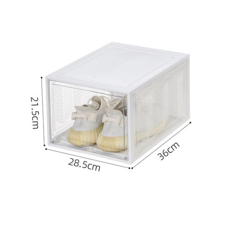 wholesale custom rack supbro folding transparent drop front acrylic stackable plastic clear storage shoe box with custom logo