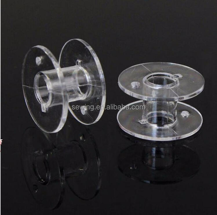 D&D 50pcs Transparent Plastic Empty Bobbins Sewing Thread String Spools for Sewing Machine Top Quality Sewing Tools 2*1cm