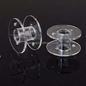 D&D 50pcs Transparent Plastic Empty Bobbins Sewing Thread String Spools for Sewing Machine Top Quality Sewing Tools 2*1cm