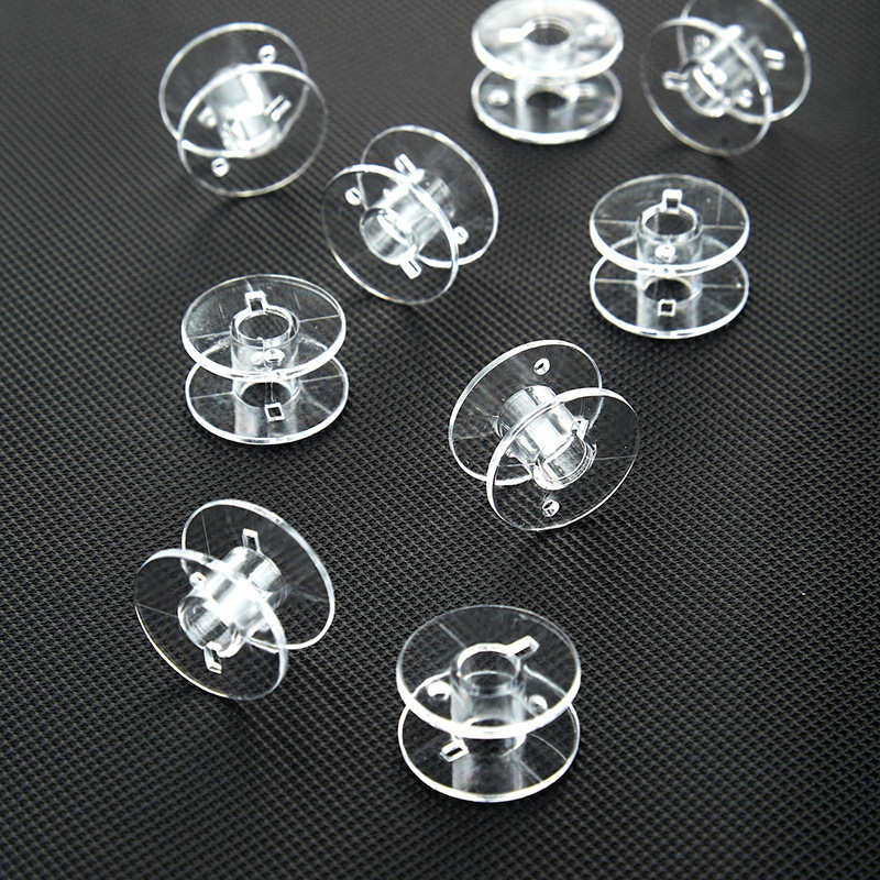 D&D 50pcs Transparent Plastic Empty Bobbins Sewing Thread String Spools for Sewing Machine Top Quality Sewing Tools 2*1cm