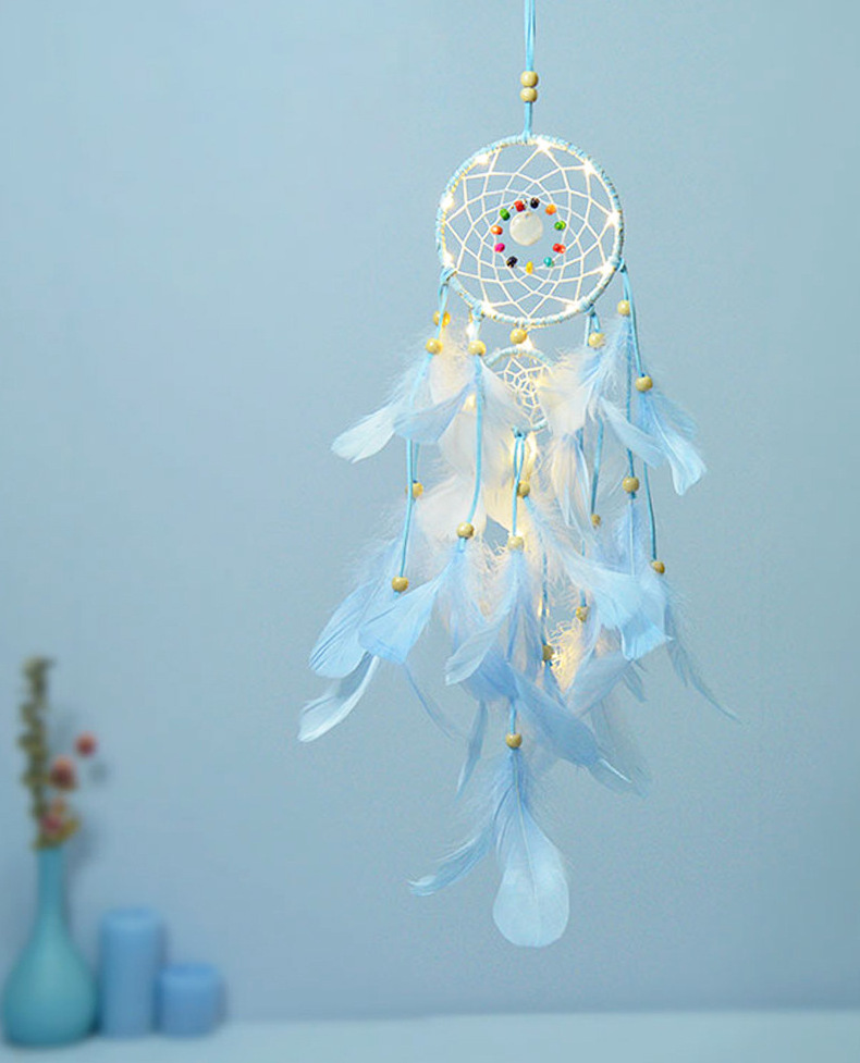 Wall hanging girl room decoration boho dream catcher diy handmade feather dream catcher