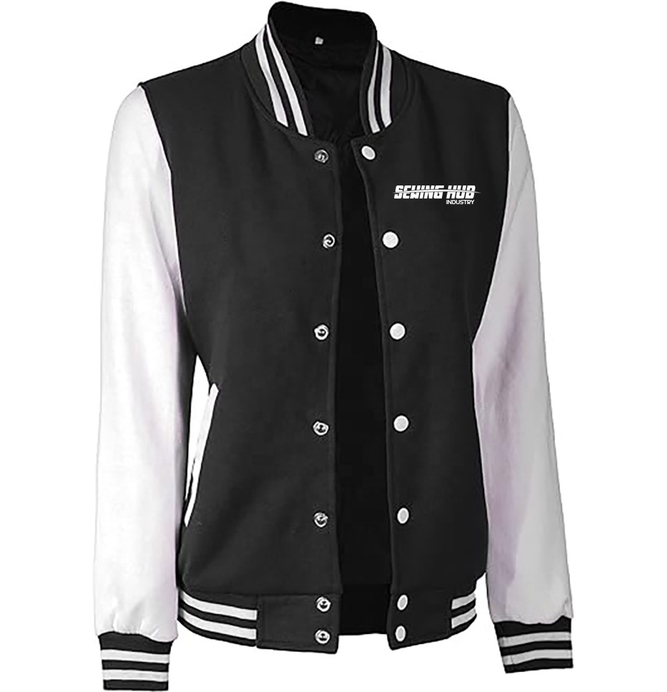 Breathable 2022 Cropped Varsity Letterman Jacket  Women Varsity Jacket Long Sleeve Cropped Baseball Jacket