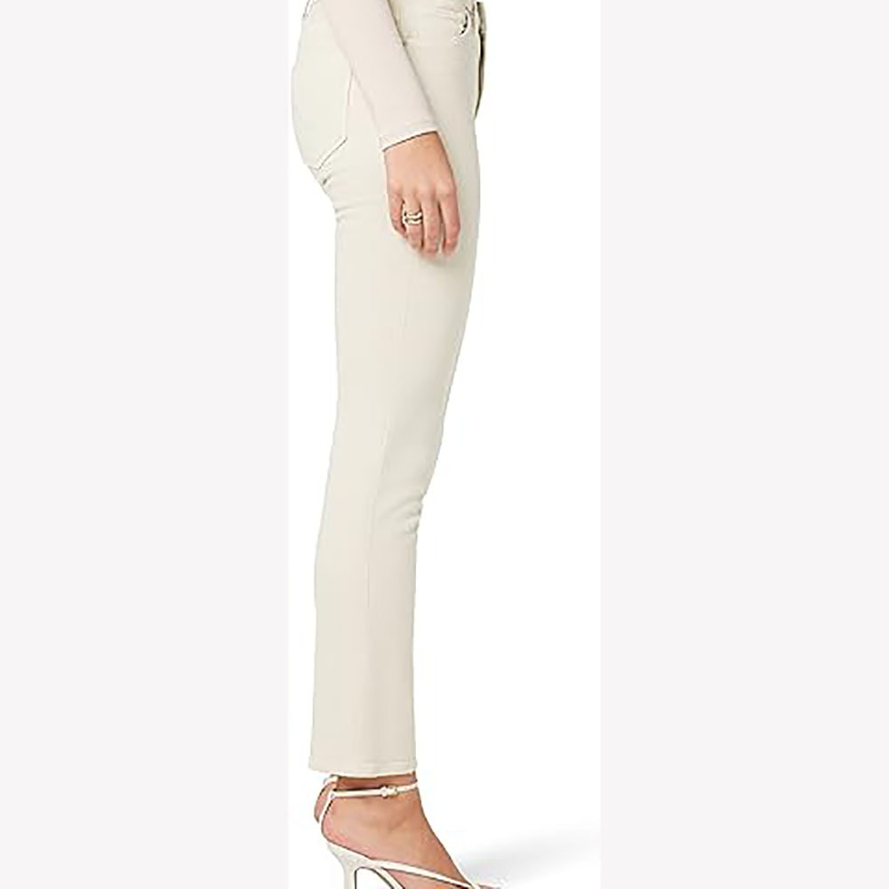 Luxury White jeans Single  Button Closure High Quality Ripped Bell Bottom Jeans For Women Stretchy Jeans Pants