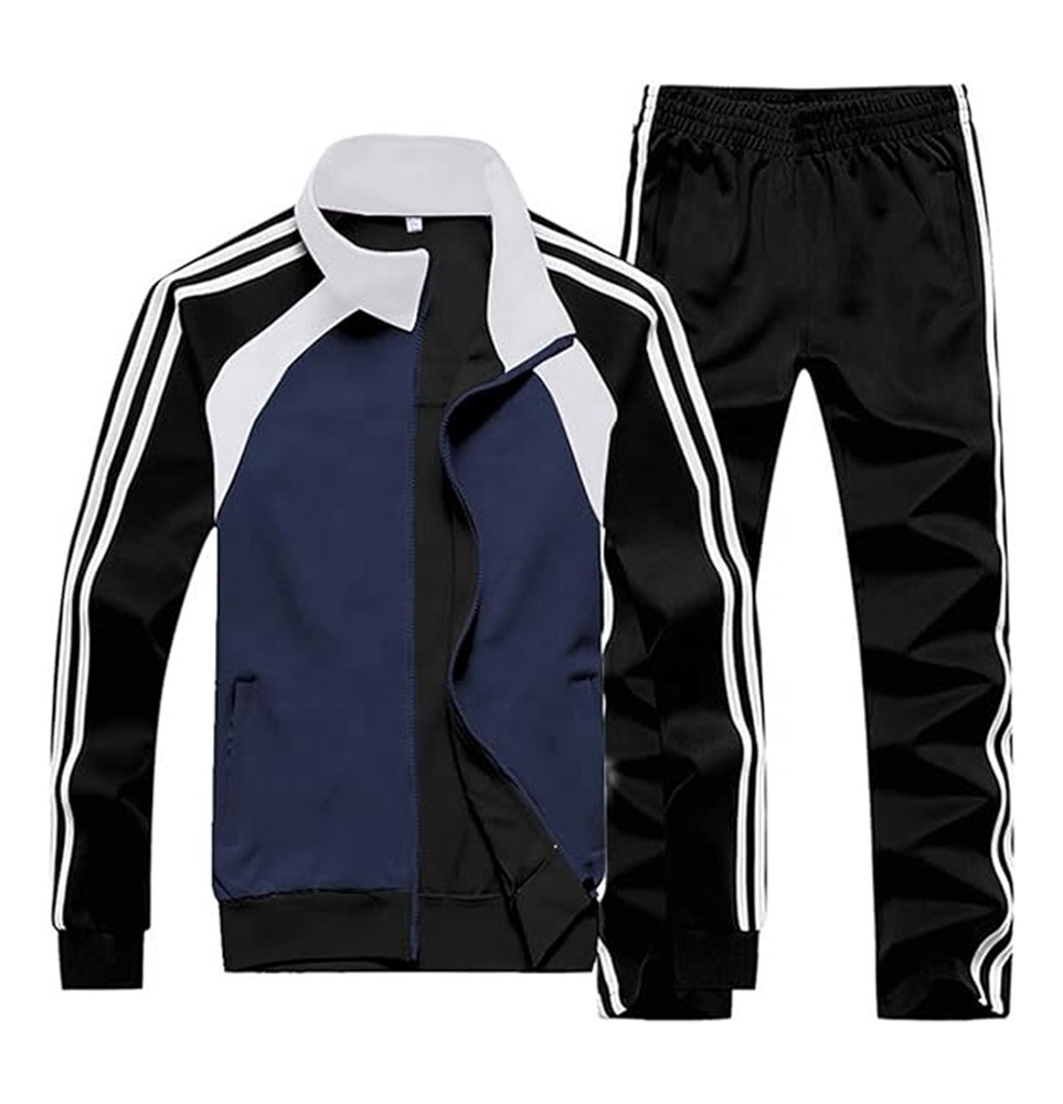 2023 Hot Style Hoodie Strap Patchwork Color Two Piece Tracksuit Sports Wear Men Set Sehe Fashion