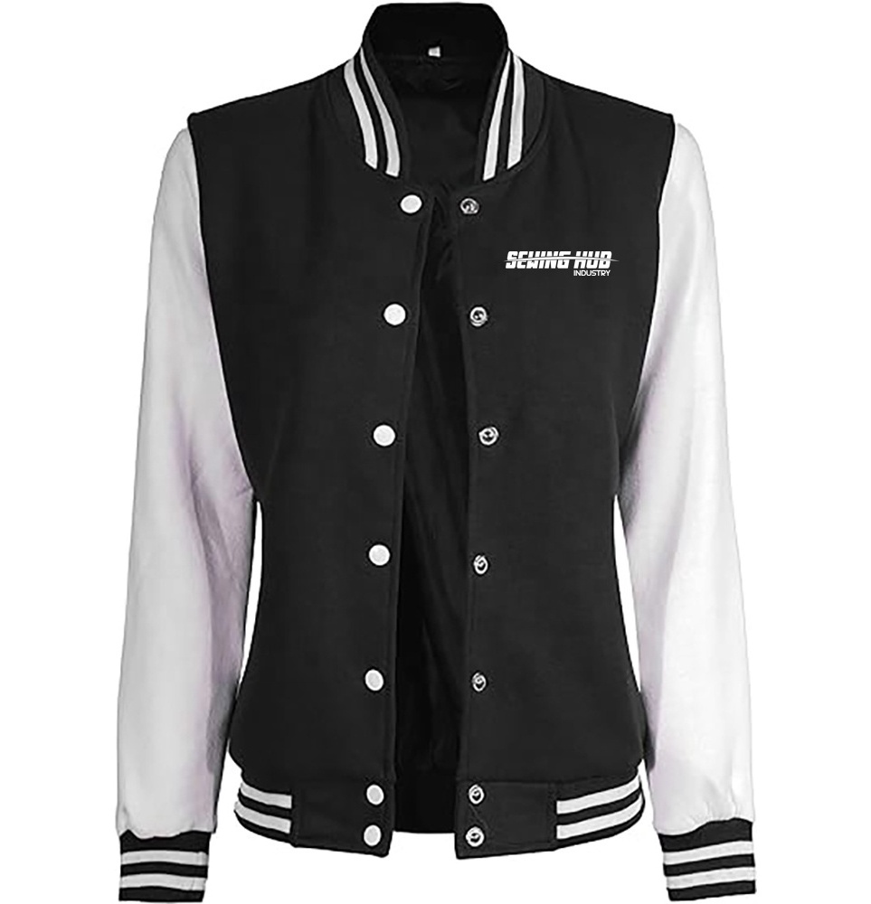 Breathable 2022 Cropped Varsity Letterman Jacket  Women Varsity Jacket Long Sleeve Cropped Baseball Jacket