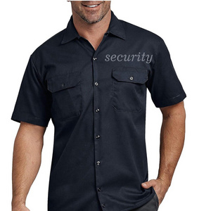 BLACK NEW high quality wide blank  security shirt heavy weight cotton shirt oversized black white shirt for men outdoor wear