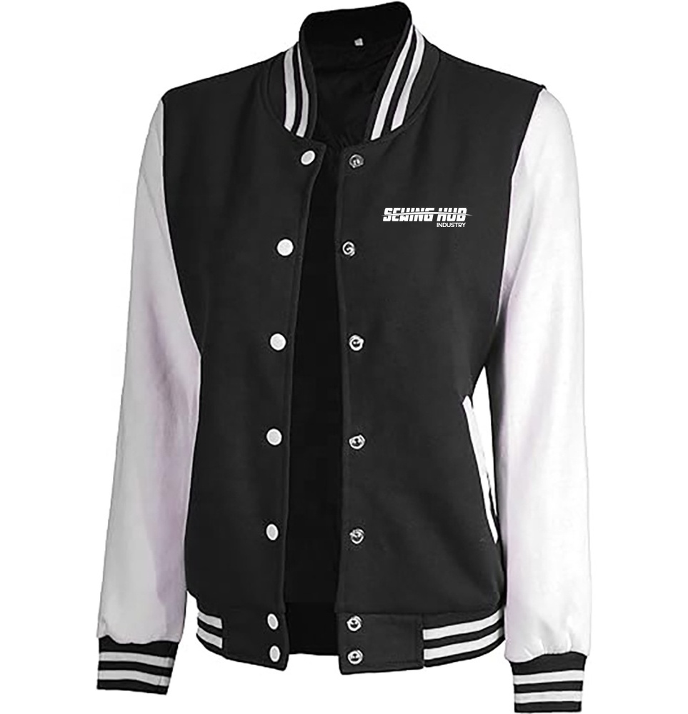 Breathable 2022 Cropped Varsity Letterman Jacket  Women Varsity Jacket Long Sleeve Cropped Baseball Jacket