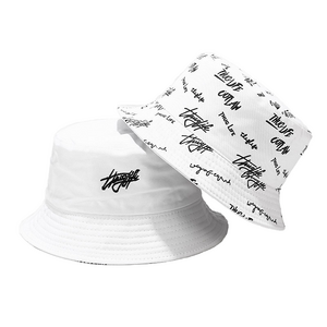 Thug Life Fashion Design Custom Logo All Over Printed and  Embroidered Reversible Chapeau Bob Fisherman Bucket Hat