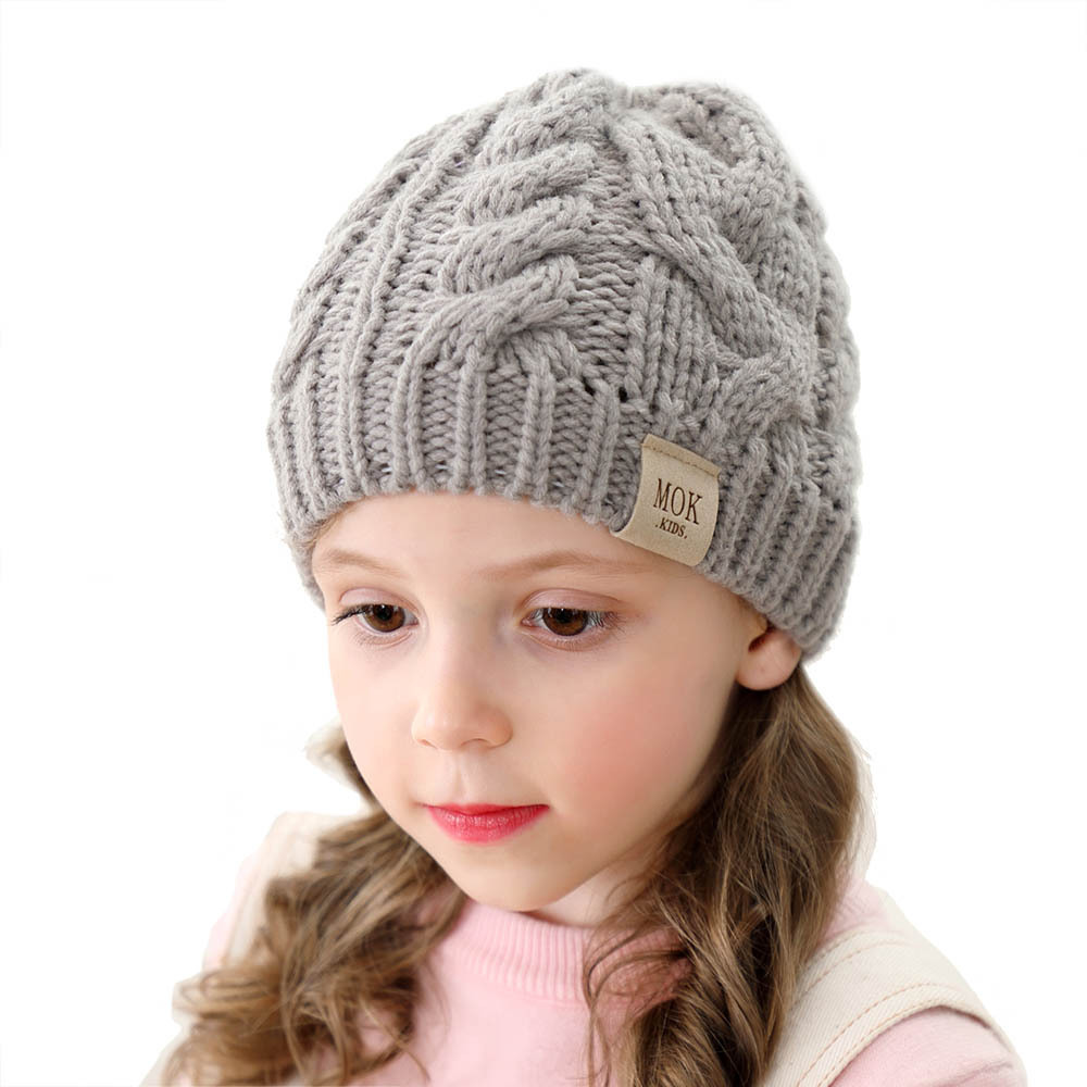 Cute Cable Knitted Baby Girl Winter Hat Caps Kids Warm Ponytail Beanie