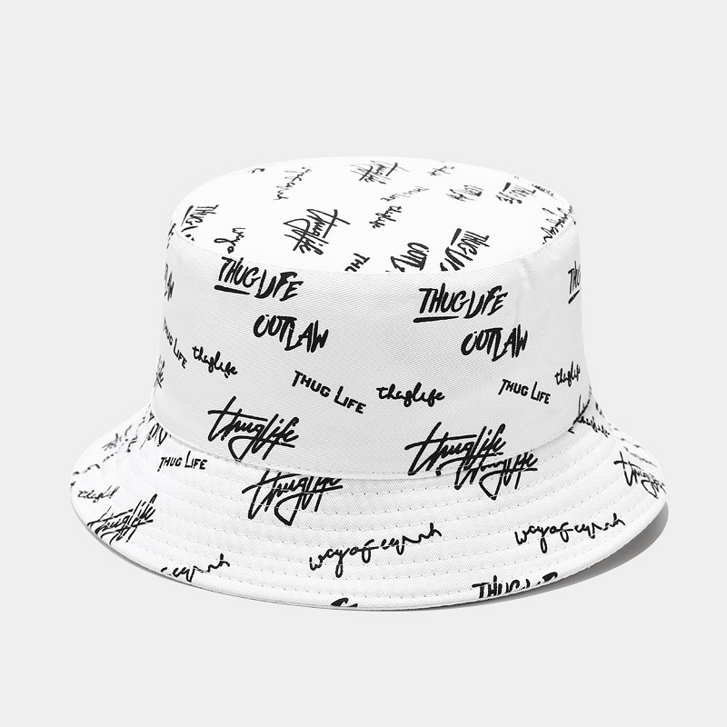 Summer Fashion Designer Reversible Custom Logo All over Print Embroidered Cotton Fisherman Bucket Hat with Private Brand Label