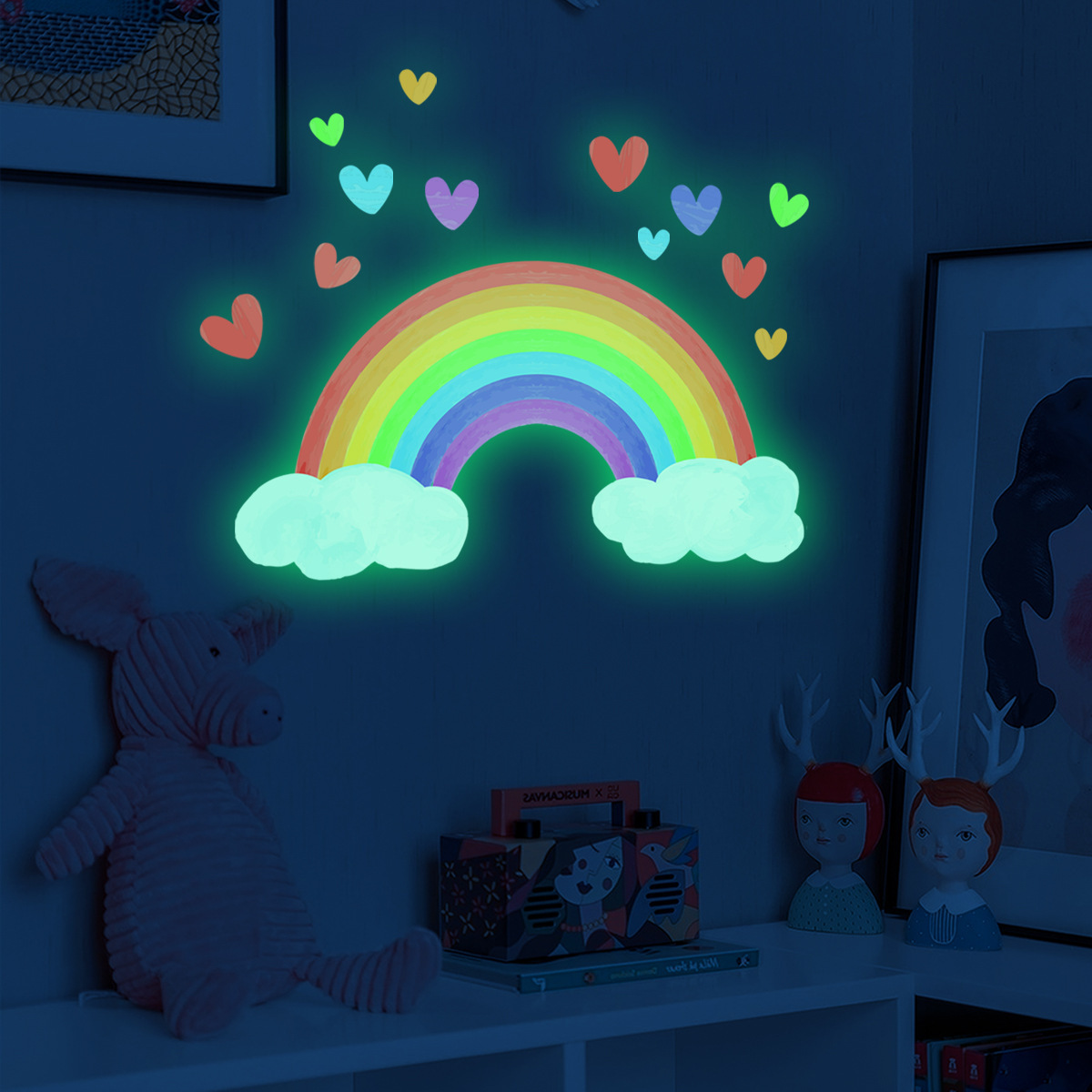 Luminous Rainbow Clouds Wall Stickers Love Luminous Wall Decoration Self-adhesive Decorative Stickers