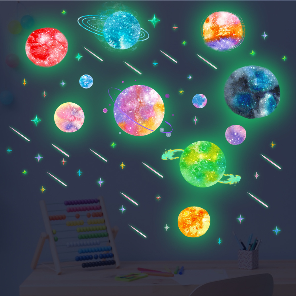 Luminous Stars Stickers Living Room Bedroom Decorative Fluorescent Wall Stickers Children's Room Decoration