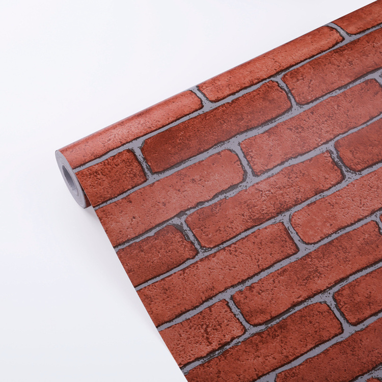 45*500cm Wallpaper Red Brick Waterproof Pvc Self Adhesive Brick Wallpaper