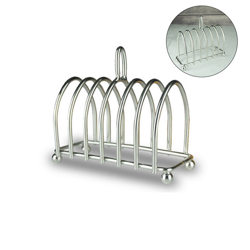 Toast Rack Restaurant Bread Holder 6 Slices Stainless Steel 6 Slices Sample Food Display Tool For Home Kitchen Restaurant