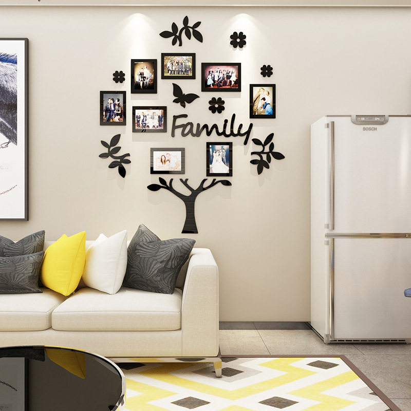 Creative background 3d three-dimensional acrylic wall stickers living room bedroom sofa office photo tree wall decor