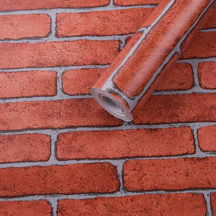 45*500cm Wallpaper Red Brick Waterproof Pvc Self Adhesive Brick Wallpaper