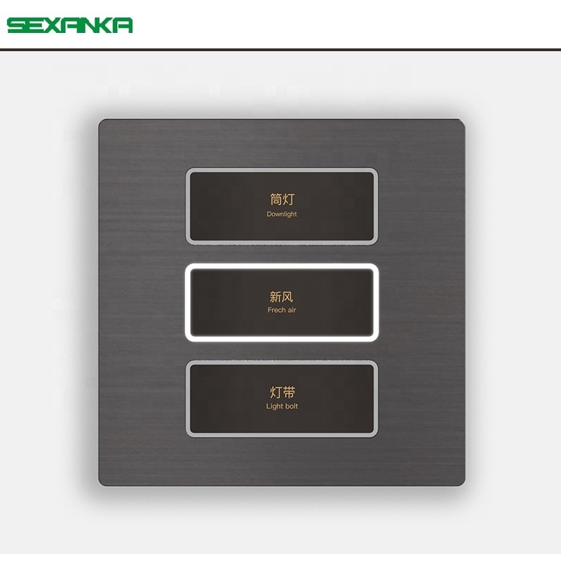 SEXANKA KNX EIB Smart Home Automation System 6 Gang Hotel Push Button Panel Smart Wall Switches